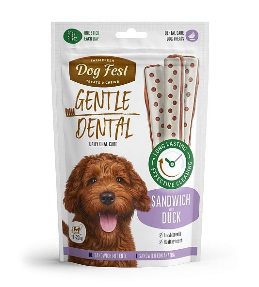 Деревенские лакомства для собак Зубочистики Чистим зубы Сэндвич с уткой 90 гр