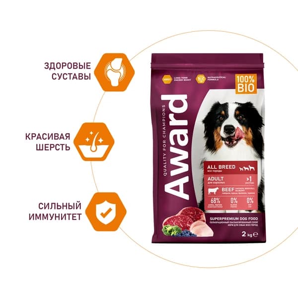 Еда для собак Award Adult Dog (говядина, курица)