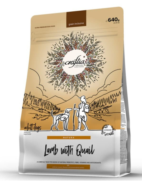 Пища для собак CRAFTIA NATURA Adult Medium&Large (ягненок, перепелка)