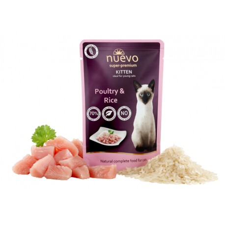 Питание для котят NUEVO Kitten Poultry with Rice (мясо птицы и рис) 85 гр