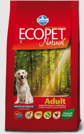 Полнорационный корм для собак Сухой корм для собак Farmina Ecopet Natural Adult Medium