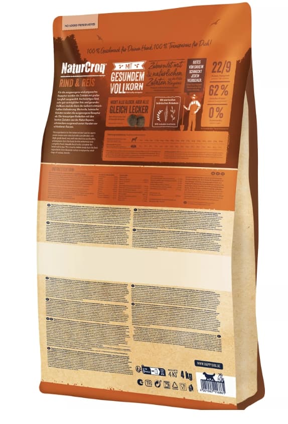 Каталог Сухой корм для собак HAPPY DOG Premium NaturCroq Rind&Reis для собак