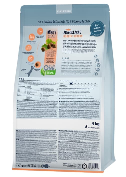 Сухой корм для кошек Happy Cat Adult Indoor (атлантический лосось) сухой корм пониженной калорийности для кошек 