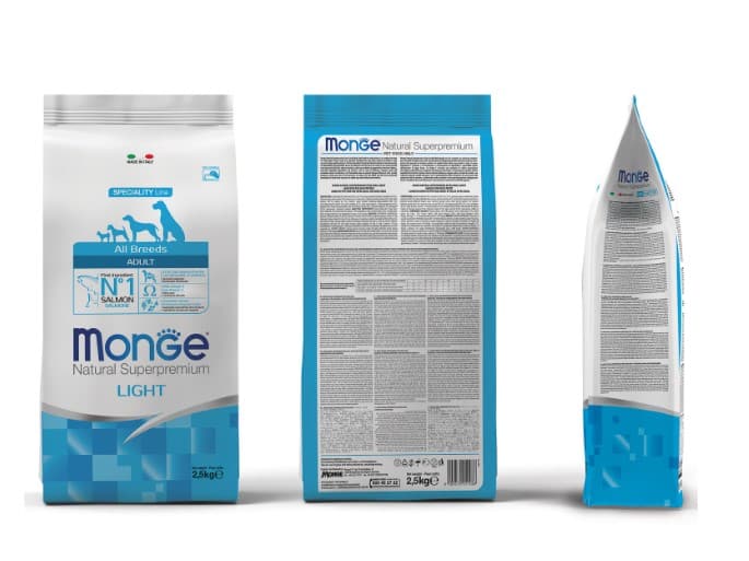 Каталог Сухой корм для собак Monge Dog Speciality Light Adult All Breeds (лосось, рис) для собак
