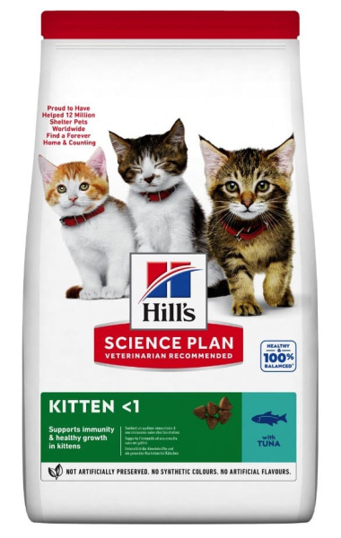 Еда для котят Сухой корм для котят Hill's Science Plan Kitten (тунец)