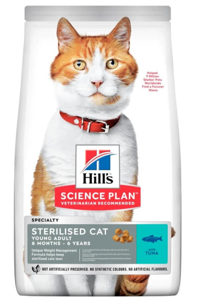 Еда для кошек и котов Сухой корм для кошек Hill's Science Plan Sterilized Cat (тунец)