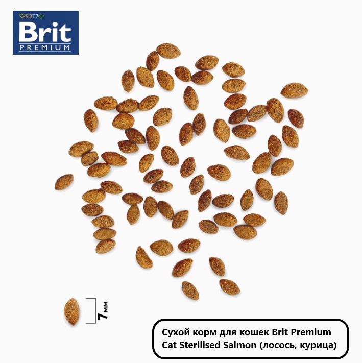 Корм для кастрированных котов Brit Premium Cat Sterilised Salmon (лосось, курица)