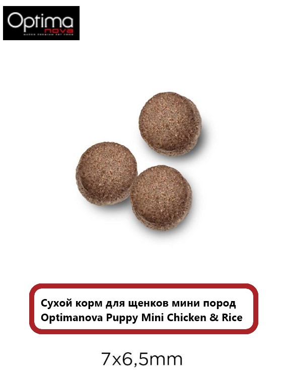 Каталог Сухой корм для щенков мини пород Optimanova Puppy Mini Chicken & Rice для собак