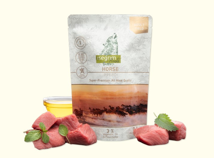 Пресервы для собак Влажный корм для собак Isegrim Roots Adult Field (конина)