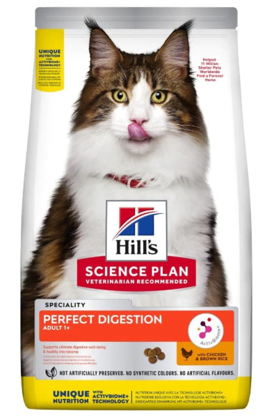 Пища для кошек с чувствительным пищеварением Hill's Science Plan Perfect Digestion (курица и коричневый рис)