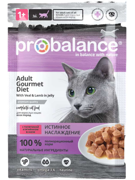 Влажный корм для кошек ProBalance Adult Gourmet Diet (тунец с лососем в соусе)