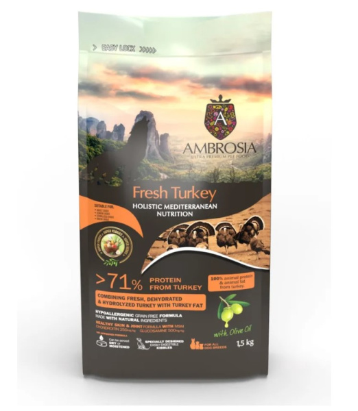 Повседневный корм для собак AMBROSIA MEDITERRANEAN (индейка)