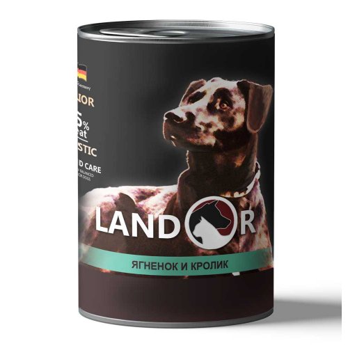 Консервы для собак LANDOR Senior All Breed (ягненок, кролик)