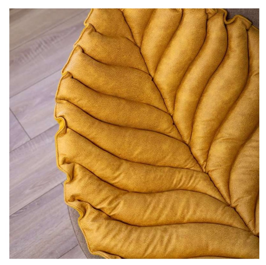 Лежанка Mr.Kranch для собак Листочек двусторонняя с имитацией кожи (зеленая)