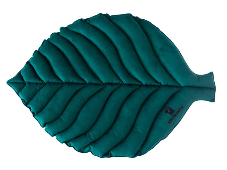 Лежанка Mr.Kranch для собак Листочек двусторонняя с имитацией кожи (зеленая)