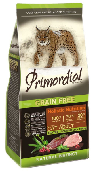 Сухой корм для кошек Primordial Cat Adult (утка и индейка)