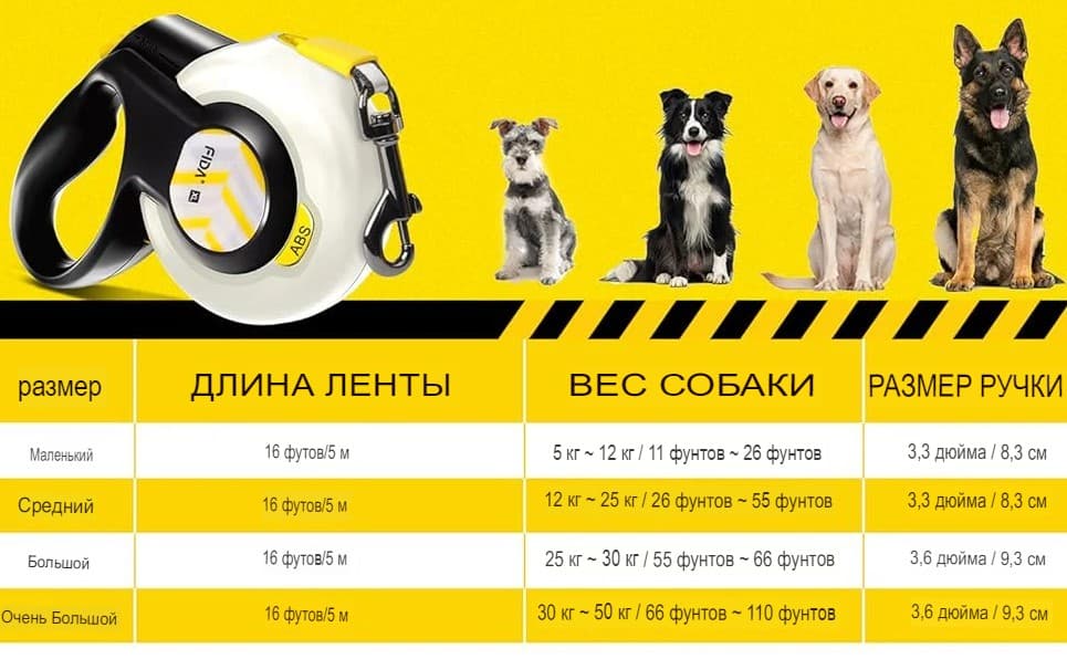 Поводок-рулетка с АБС для собак Fida AutoBrake (лента), белая