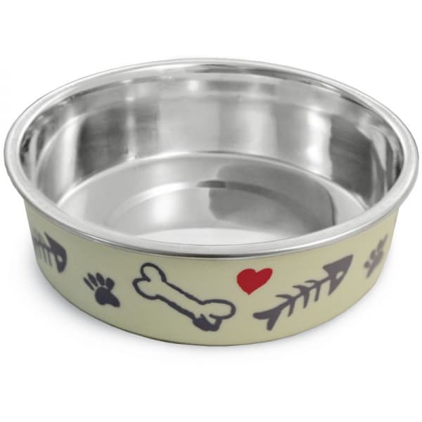 Миска металлическая на резинке "Косточки" TRIOL 0.25 л (30251035)