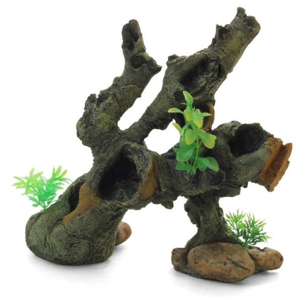 Грот для аквариума "Коряга с растениями" (74004040)