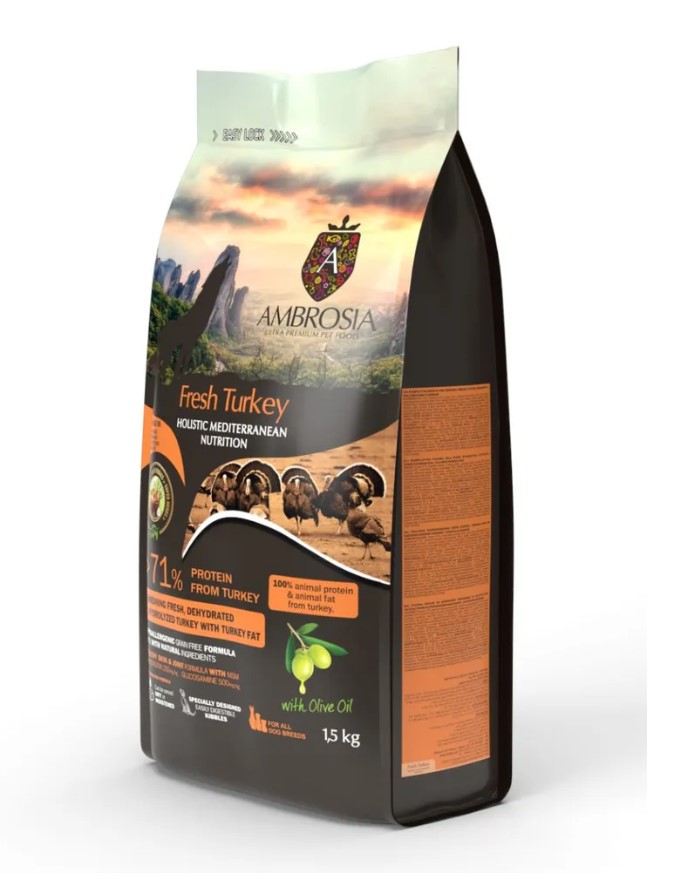 Повседневный корм для собак AMBROSIA MEDITERRANEAN (индейка)