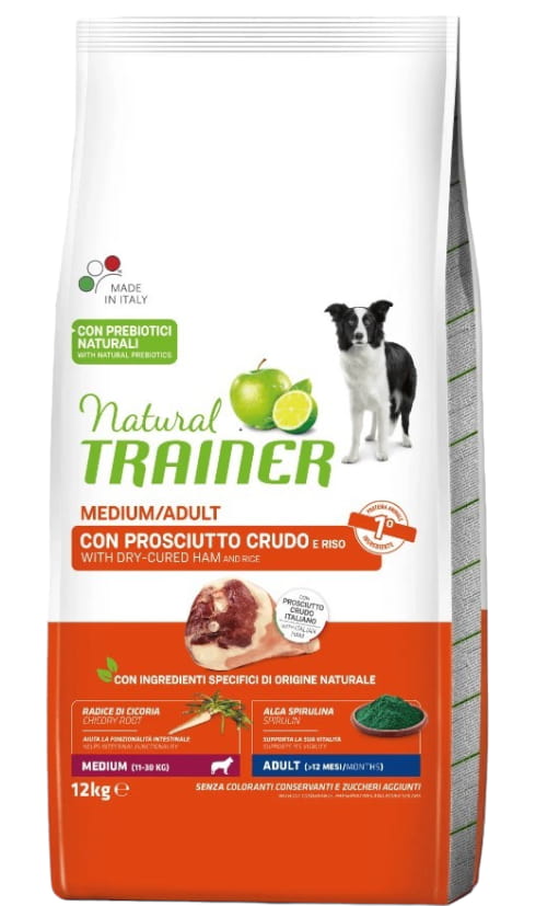 Еда для собак средних пород Trainer Natural Adult Medium (ветчина)