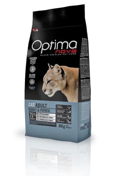 Сухой корм для кошек Optimanova Cat Adult Rabbit Potato полнорационный корм для кота 