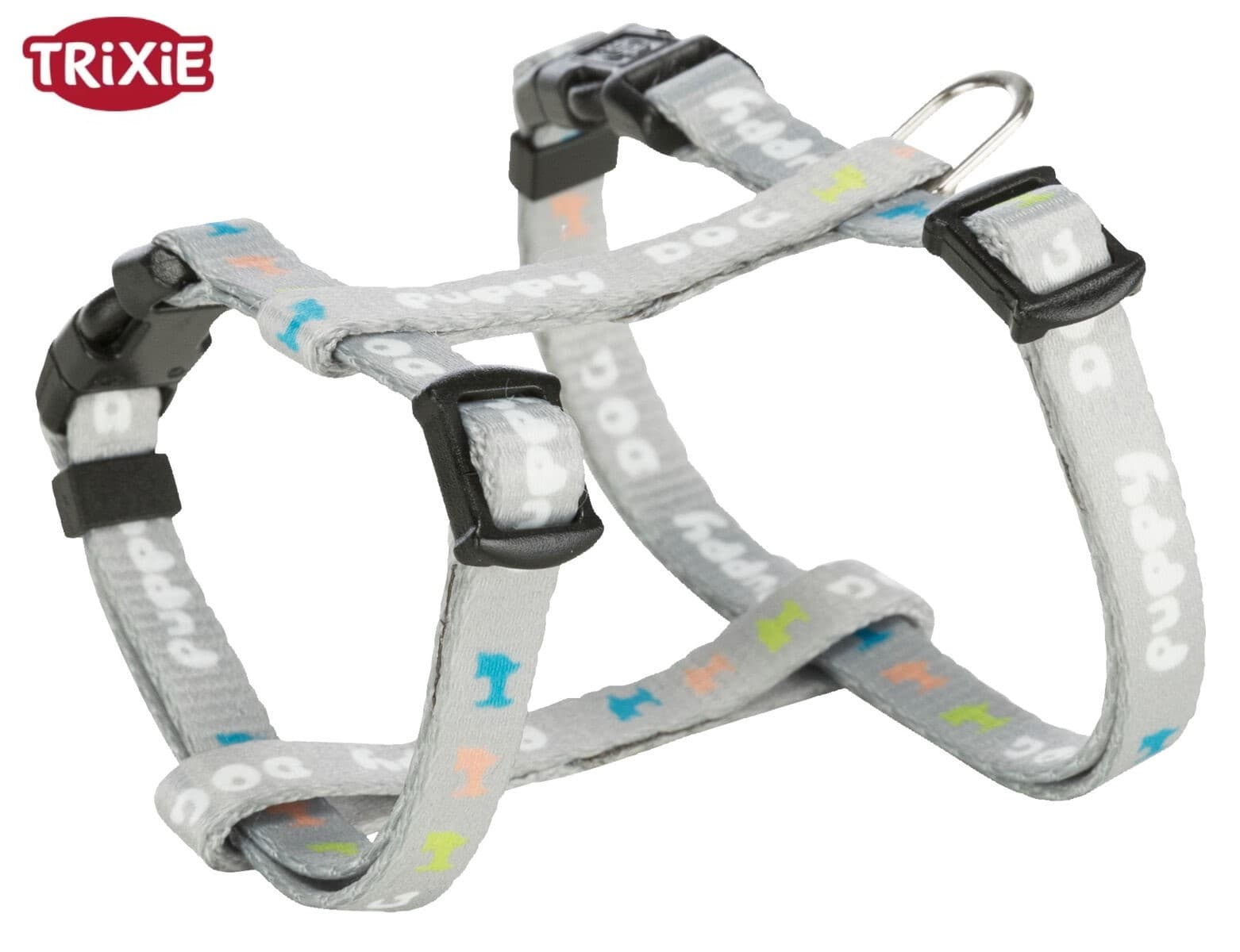 Шлея с поводком для щенков TRIXIE Junior (светло-серый)
