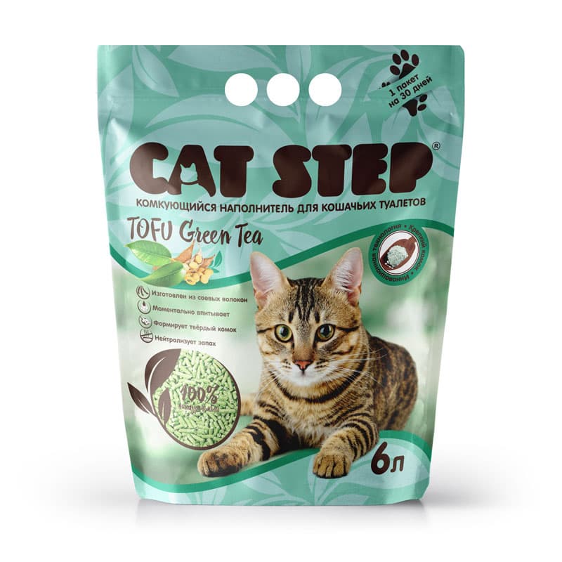 Наполнитель для кошек Cat Step Tofu Green Tea для лотка кошки 