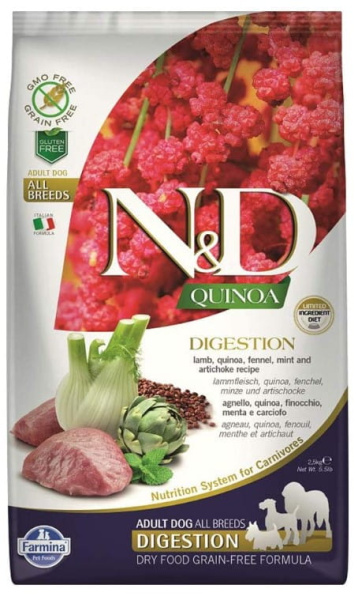Питание для собак Farmina N&D GF Quinoa Digestion Lamb Adult