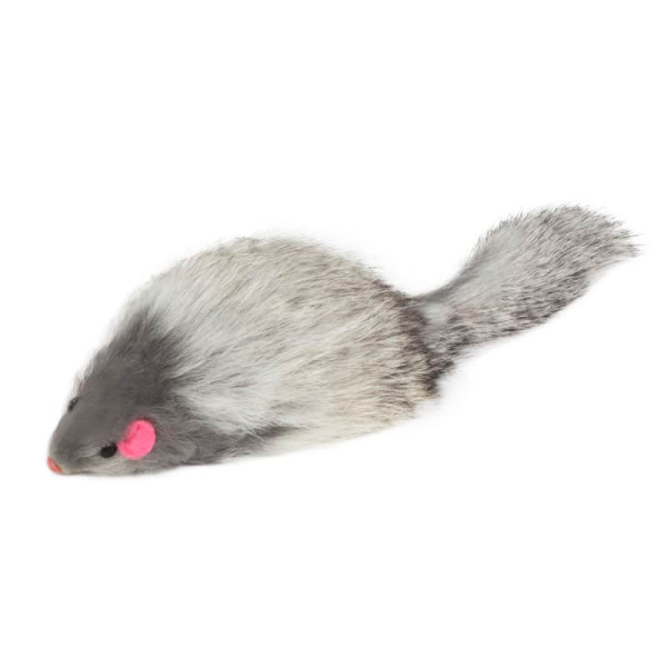 Игрушка для кошек "Мышь серая с пищалкой" 70-75 мм*24 шт (22161020)
