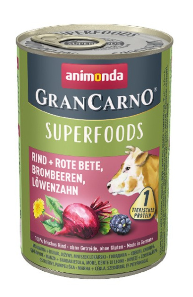Консервированный корм Консервы для собак Animonda GranCarno Single Protein/Superfoods (говядина, свекла) 400 гр