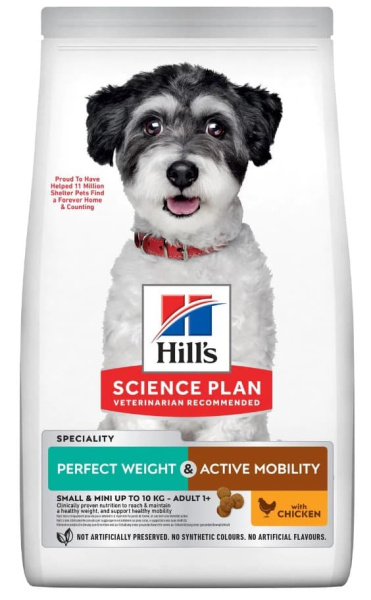 Каталог Корм для собак мелких пород Hill's Science Plan Perfect Weight & Active Mobility, (курица) для собак