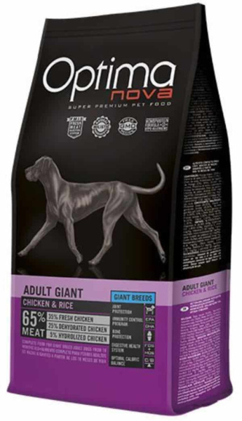 Каталог Сухой корм для собак крупных пород Optimanova Adult Giant Chicken&Rice 12 кг (1542) для собак
