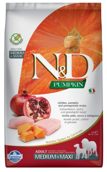 Питание для собак Farmina N&D GF Pumpkin Chicken & Pomegranate Adult Medium & Maxi
