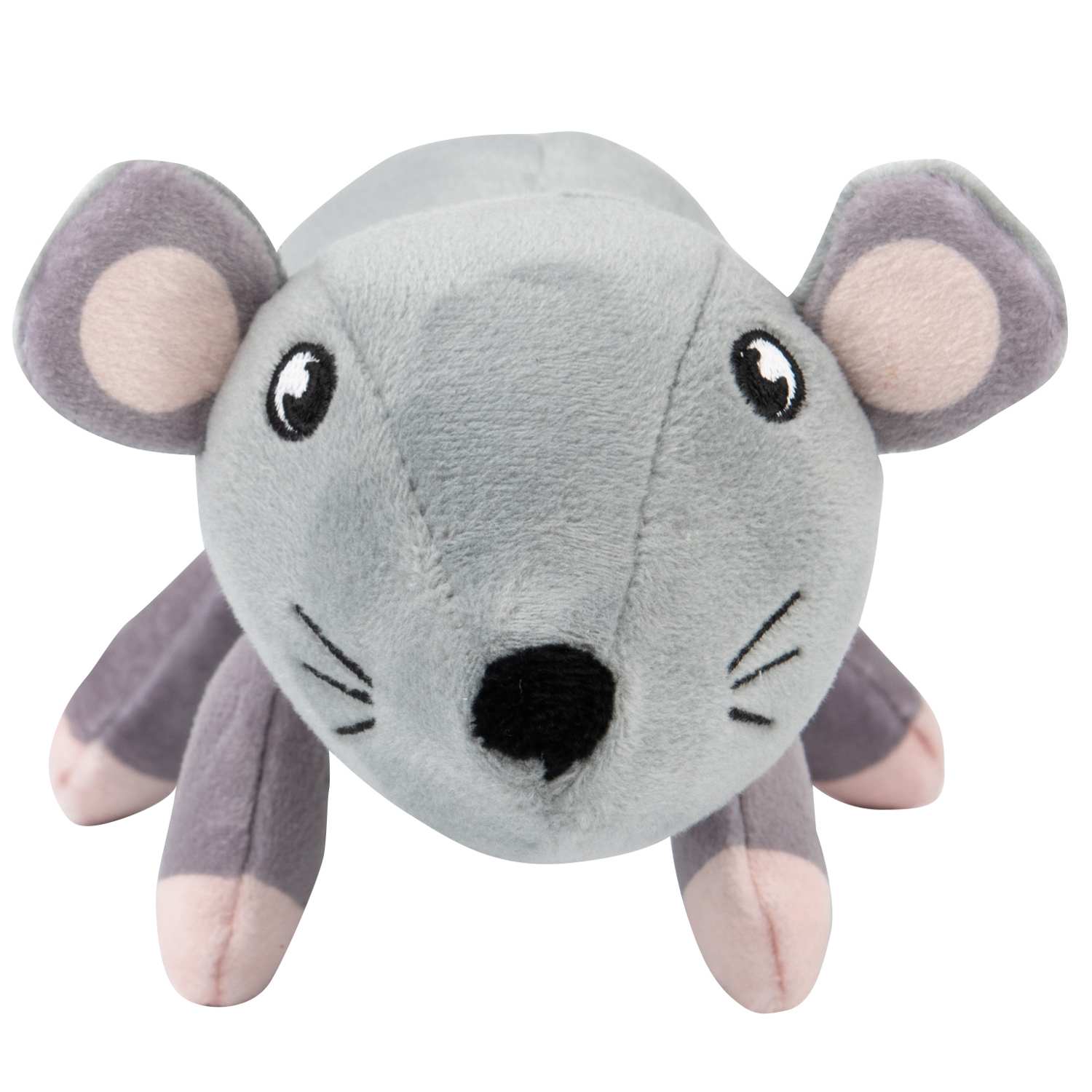 Игрушка Mr.Kranch для собак "Мышь" плюшевая с пищалкой 20 см серая