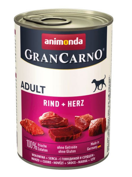 Пресервы для собак Консервы для собак Animonda Gran Carno Fleisch Adult (говядина, сердце)