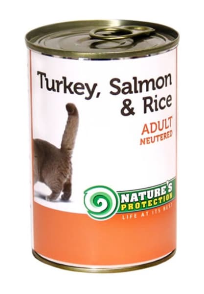Влажный рацион для кошек для кошек Nature's Protection Cat Neutered (индейка, лосось и рис) 400 гр