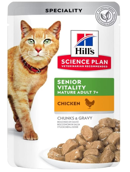 Влажный рацион для пожилых кошек Hill's Science Plan Senior Vitality (курица)