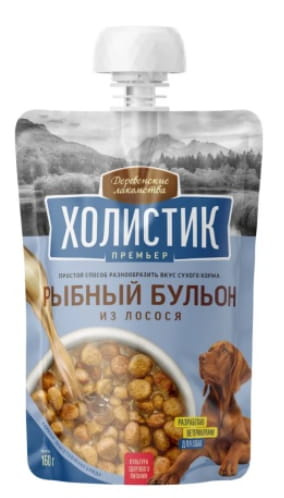 Лакомство для собак Деревенские лакомства Мясной бульон из лосося