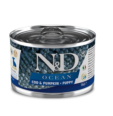 Консервы для щенков Farmina N&D Puppy OCEAN Pumpkin & Cod Mini (треска,тыква)