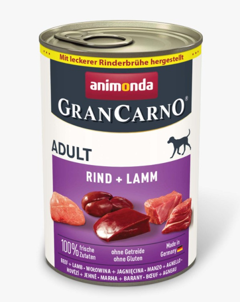 Консервированный корм для собак Консервы для собак Animonda Gran Carno Fleisch Adult (говядина, ягненок)