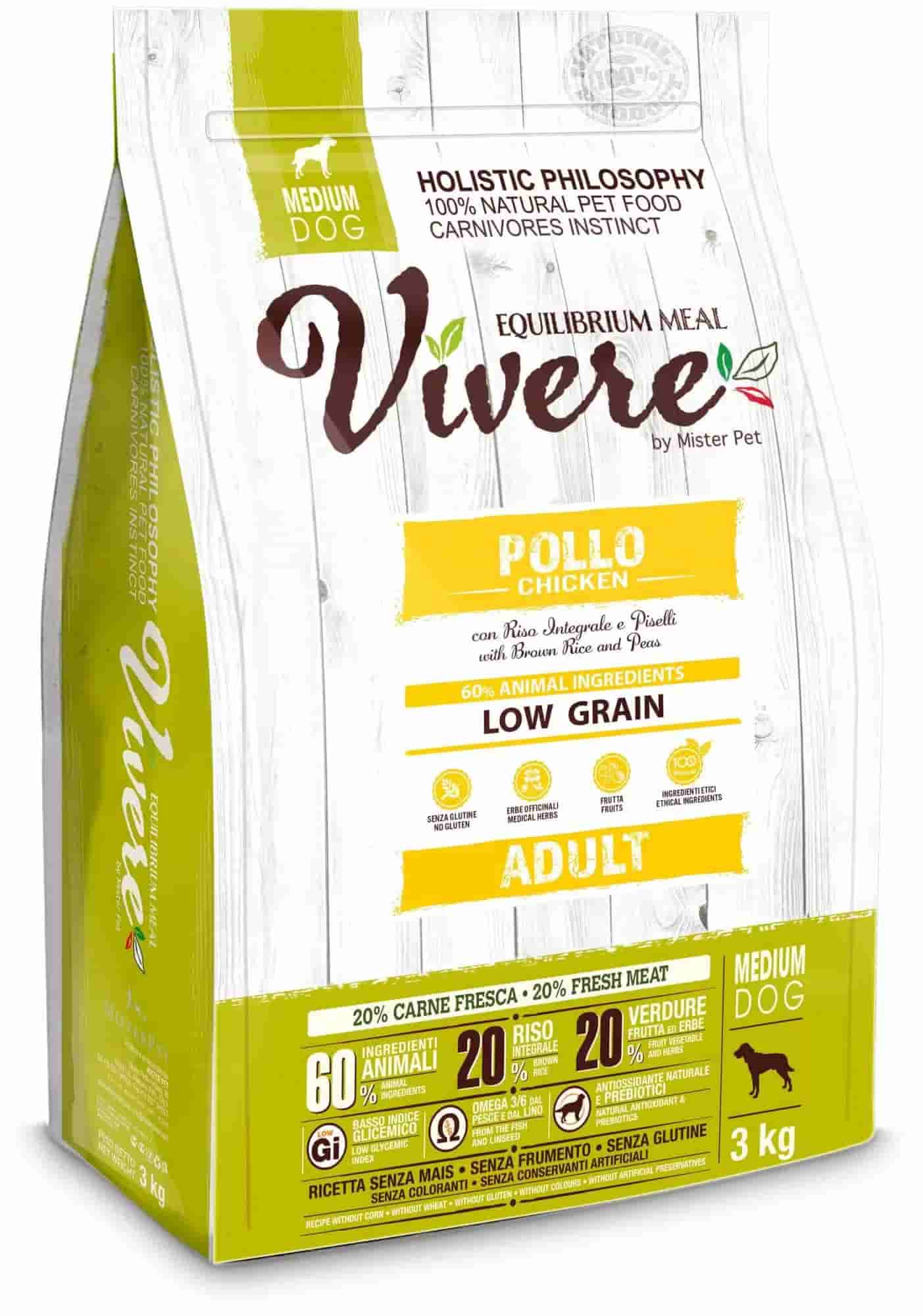 Питание для собак средних пород Vivere Dog Adult Medium (курица)