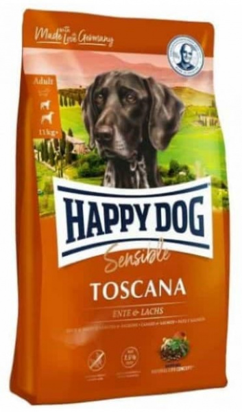 Каталог Сухой корм для собак HAPPY DOG Sensible Toscana (утка, лосось) для собак