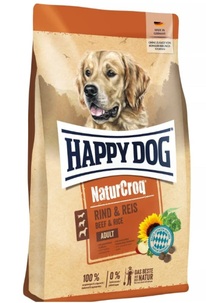 Каталог Сухой корм для собак HAPPY DOG Premium NaturCroq Rind&Reis для собак