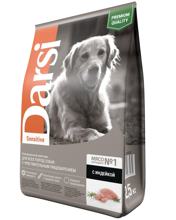 Каталог Сухой корм для собак ДАРСИ Sensitive (индейка) для собак