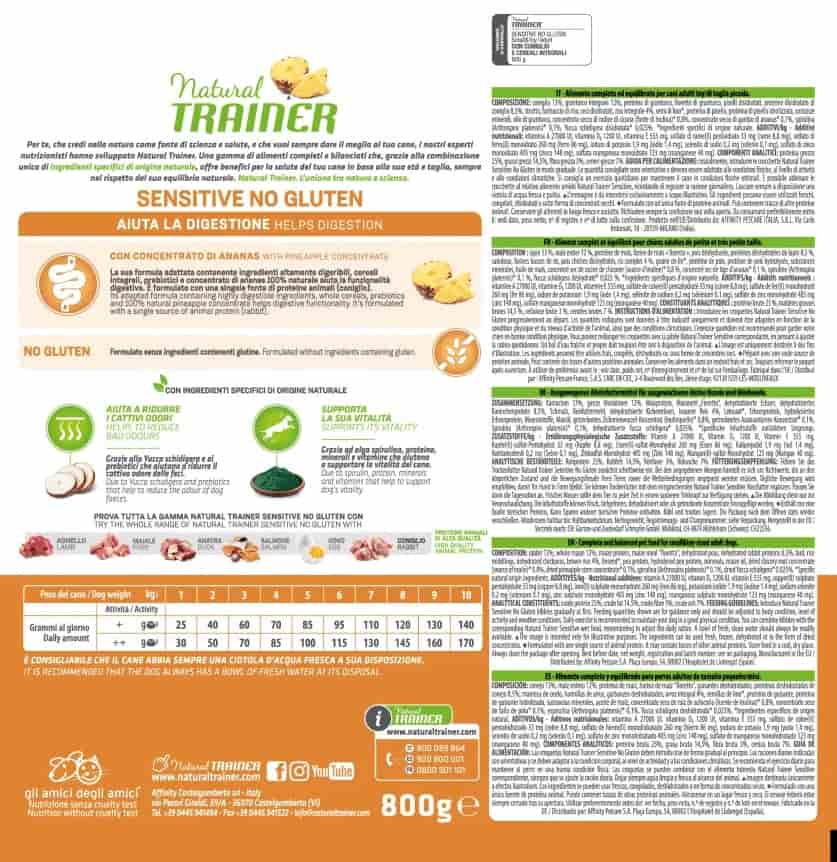 Сухой рацион для собак мелких пород с чувствительным пищеварением Trainer Natural Sensitive No Gluten Small&Toy Adult (кролик) 