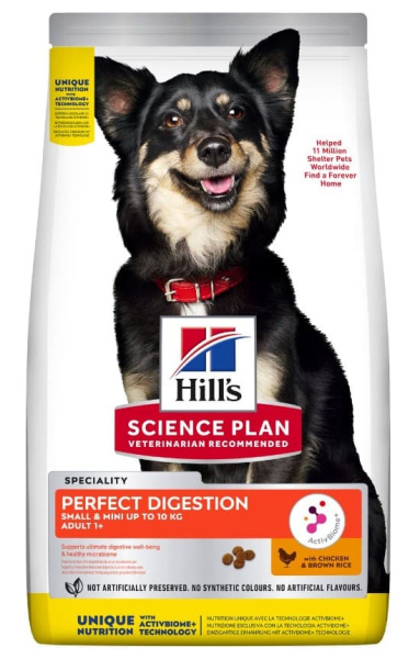 Каталог Сухой корм для собак Hill's Science Plan Perfect Digestion Small & Mini (курица и коричневый рис) для собак