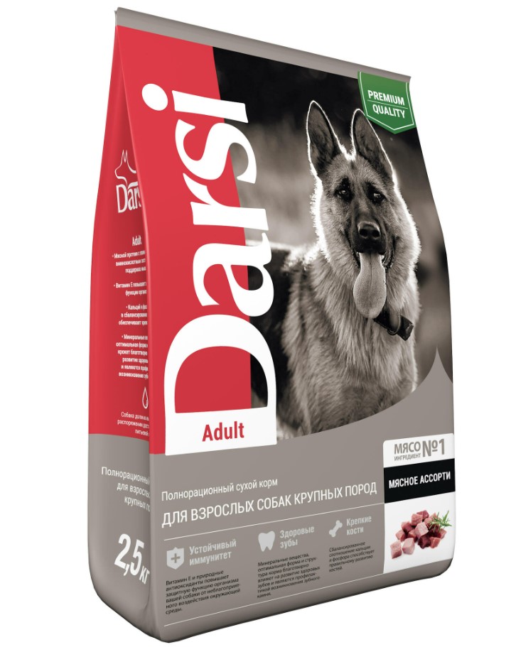 Каталог Сухой корм для собак ДАРСИ Adult (Мясное ассорти) для собак