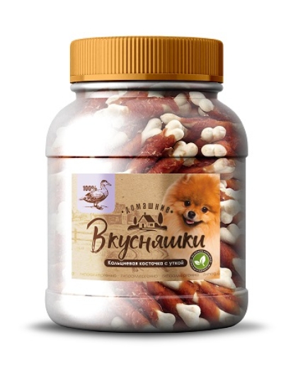 Домашние Вкусняшки Кальциевая косточка с уткой 500 г