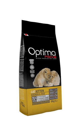 Сухой корм для котят Optimanova Kitten Chicken Rice сбалансированный корм для котят от2 до 12 мес